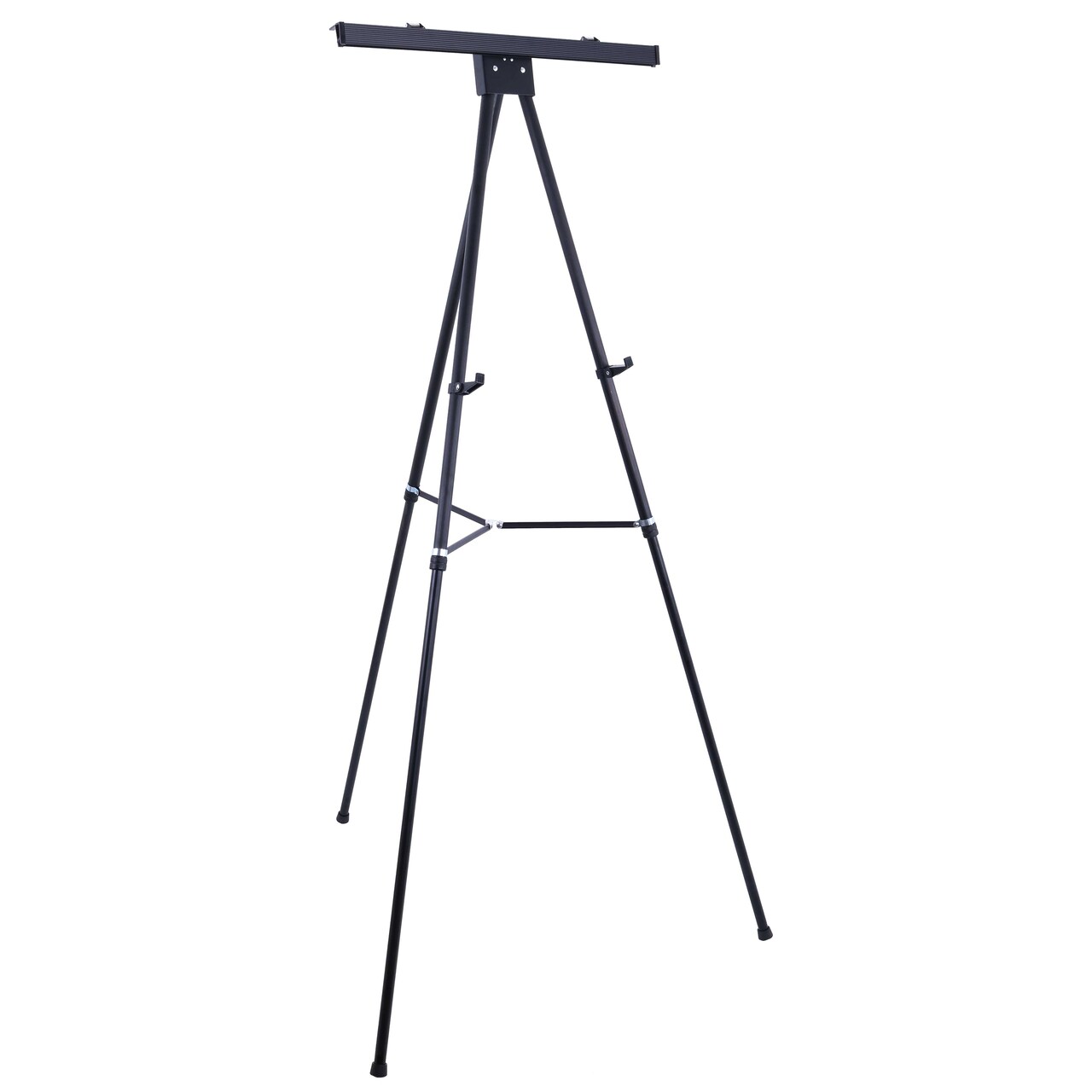 70" High Boardroom XL Black Aluminum Flip Chart Easel & Presentation Stand - Adjustable Floor/Tabletop, Portable Tripod, Holds 45 lbs, for Chart Paper, Poster Boards, & Pads